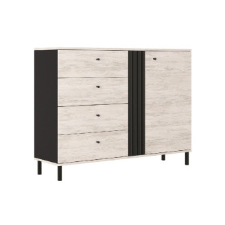 Комод 1Дв 4Ящ Артвуд Світлий / Антрацит Тео Світ Меблів