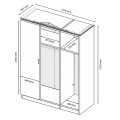 Шкаф 3Дв Дженнифер / Jennifer Глянец Чёрный MiroMark JF-13-RB/BL