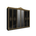 Шкаф Дженнифер 6Д с зеркалом черный глянец MiroMark