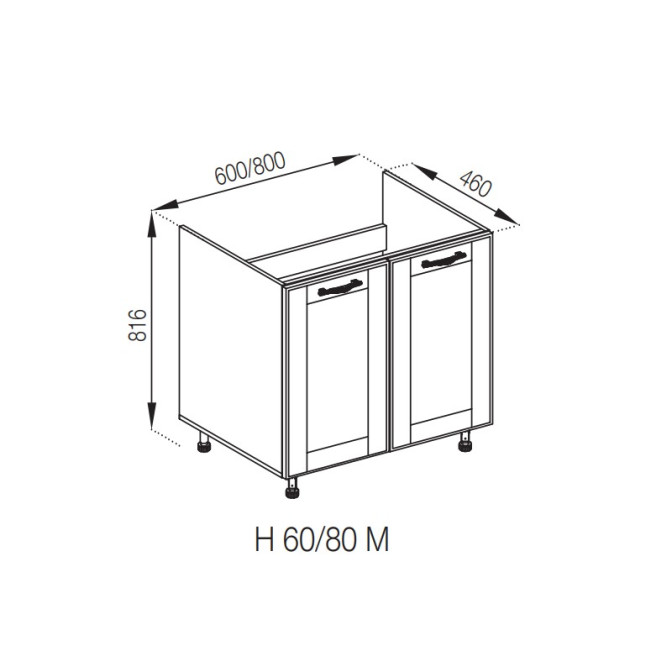 Кухонная секция нижняя Н 60М Доминика Мир мебели 