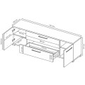 Тумба ТВ 1,9м Фемелі / Family Глянець Білий MiroMark FM-190-WB