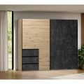 Шкаф-купе 2.5м 2Дв Вильма / Wilma Бетон Тёмный - Дуб Артизан MiroMark WL-26-CD