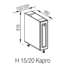 Кухонная секция нижняя Н 15 карго Валенсия Мир мебели 