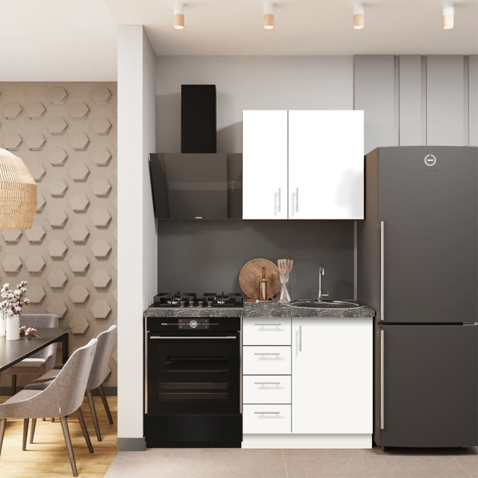 Кухня готова ДСП 2 Класик 0,8 м окрема плита, окрема витяжка з ручками Senam