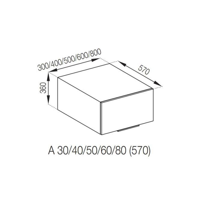 Кухонная секция антресоль А 60 (570) Милана Мир мебели 