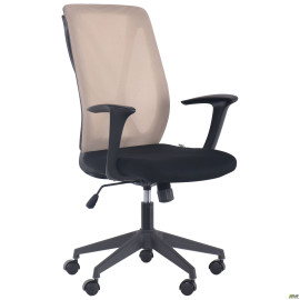 Крісло Nickel Black сидіння Нест-01 чорна/спинка Сітка SL-02 беж AMF