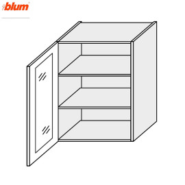 Кухонная секция Мери верхняя 60В/720 1дв Витрина Pro Blum MR-473W/9003gl MiroMark