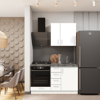 Кухня готова ДСП 2 Класик 1,4 м вбудована плита, окрема витяжка, з ручками Senam Кухня готова ДСП 2 Класик 1,4 м вбудована плита, окрема витяжка, з ручками Senam