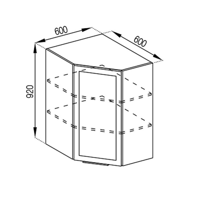 Кухонная секция верхняя 60*60 (h-920) Анна Мир мебели