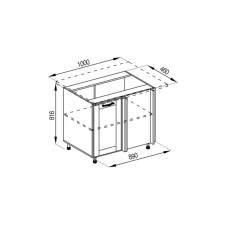 Кухонная секция нижняя Н 100 Доминика Мир мебели 