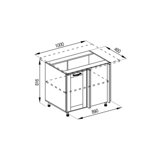 Кухонная секция нижняя Н 100 Доминика Мир мебели 