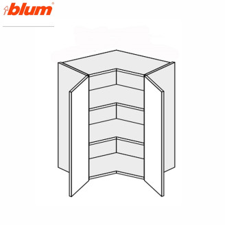 Кухонна секція Міленіум WG верхня Кут В 90° 650х650/720 2дв Pro Blum ML-494W/01 MiroMark