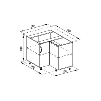 Кухонная секция нижняя 90*90 Оля Мир мебели Кухонная секция нижняя 90*90 Оля Мир мебели