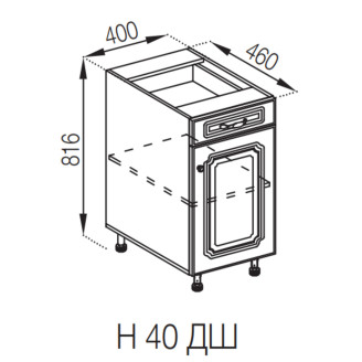 Кухонная секция нижняя Н 40 ДШ LUX Валенсия Мир мебели Кухонная секция нижняя Н 40 ДШ LUX Валенсия Мир мебели
