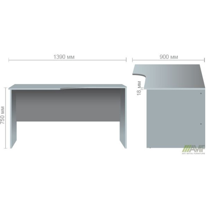 Стол угловой SL-211 (1390х900х750мм) вяз либерти AMF