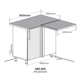 Кухонна секція Н89-895 нижня 895 кут 90
