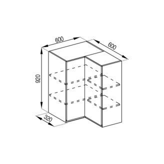 Кухонна секція верхня 60*60 кут прямий (h-920) Влада Світ меблів