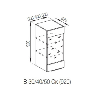 Кухонная секция верхняя В 40Ск (h-920) Алиса Мир мебели
