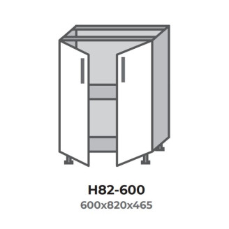 Кухонна секція Н82-600 нижня 600 два фасади Оптима Еверест  