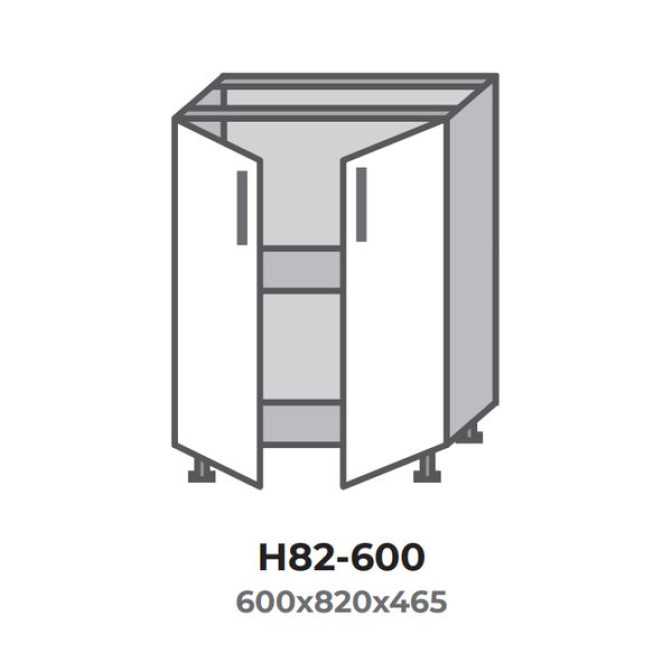 Кухонна секція Н82-600 нижня 600 два фасади Оптима Еверест  