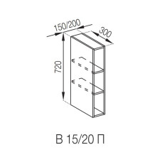 Кухонная секция верхняя полки В 15 Оля Мир мебели  
