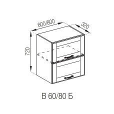 Кухонная секция верхняя В 80 Б Доминика Мир мебели