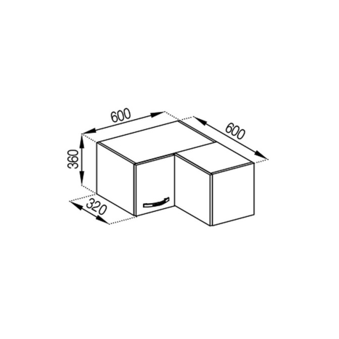 Кухонная секция антресоль А 60х60 кут прямий (320) Прованс Мир мебели