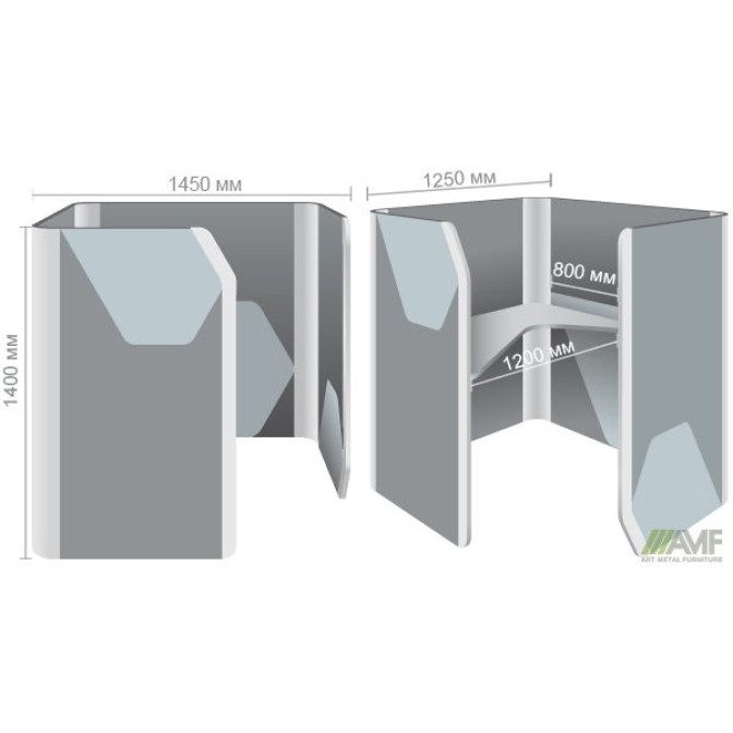 Кабина Cabi, серый фетр/зеленый фетр, черный графит AMF