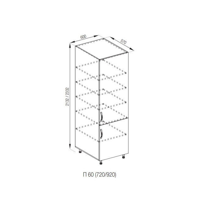 Кухонная секция пенал П 60 Оля Мир мебели