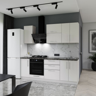 Кухня готова ДСП 2 Класик 2,2 м вбудована плита, окрема витяжка, з ручками Senam Кухня готова ДСП 2 Класик 2,2 м вбудована плита, окрема витяжка, з ручками Senam