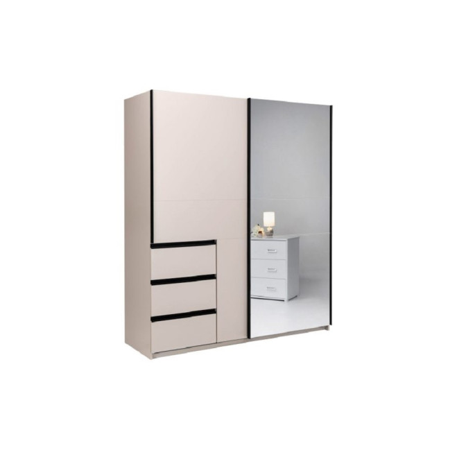 Шкаф-купе 1.75м 2Дв с зеркалом Вильма / Wilma Кашемир MiroMark WL-17-CM