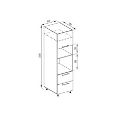 Кухонна секція пенал П 60 ДШ п/мікрохвиль. (h-920) FAVORIT Адель Світ меблів