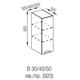 Кухонная секция верхняя В 50 (h-920) Адель Люкс Мир мебели