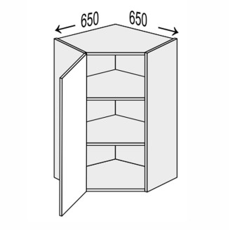Кухонная секция Лео верхняя угол В 45° 650х650/900 1дв LE-591W/06 MiroMark