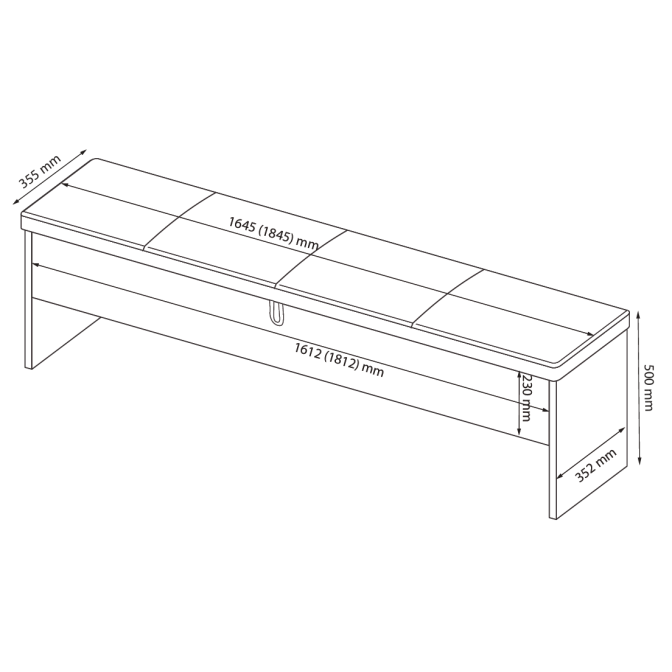 Банкетка 1,6x2,0 Асти / Asti Глянец Белый - Дуб Крафт MiroMark AS-31-WB