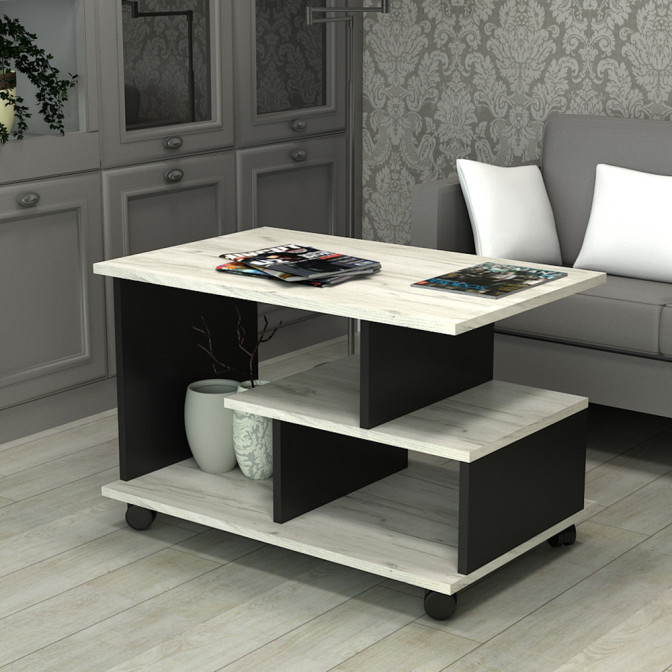 Стол журнальный Тандем Дуб Крафт Белый Гамма стиль