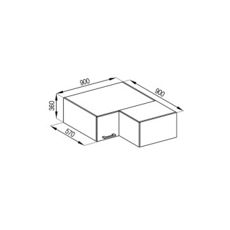 Кухонная секция антресоль А 90х90 кут прямий (570) Марта Мир мебели
