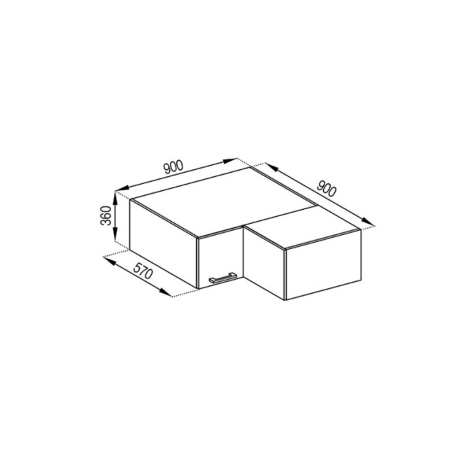 Кухонная секция антресоль А 90х90 кут прямий (570) Марта Мир мебели