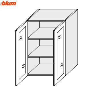 Кухонная секция Мери верхняя 80В/900 2дв Витрина Pro Blum MR-587W/9003gl MiroMark