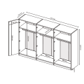 Шкаф 6Дв без зеркал Белла / Bella Глянец Белый MiroMark BL-26-WB