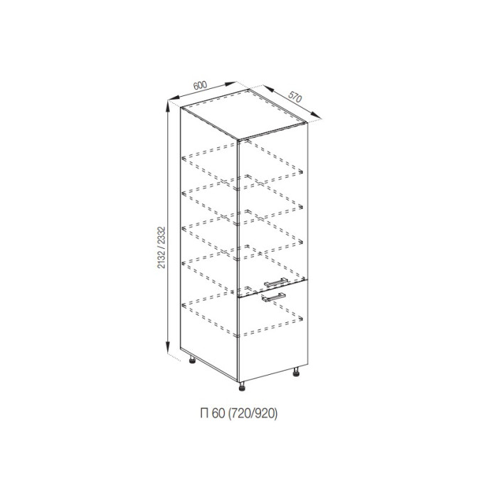 Кухонная секция пенал П 60 (h-920) Марта Мир мебели