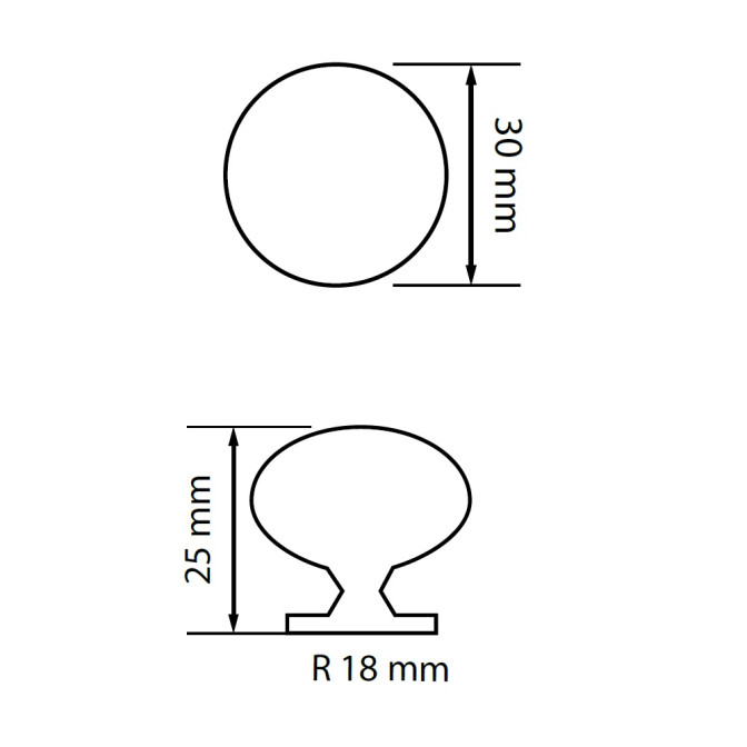 Ручка металева кругла 30мм HL-19-GL MiroMark