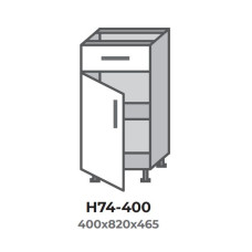 Кухонна секція Н74-400 нижня 400 одна шухляда одна дв. Оптима Еверест  