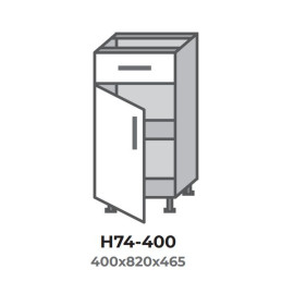 Кухонна секція Н74-400 нижня 400 одна шухляда одна дв. Оптима Еверест  