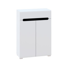 Комод-тумба 2ДШ Глянец Белый / Чёрный Бьянко Мир Мебели