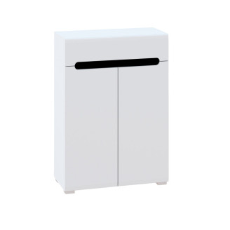 Комод-тумба 2ДШ Глянец Белый / Чёрный Бьянко Мир Мебели