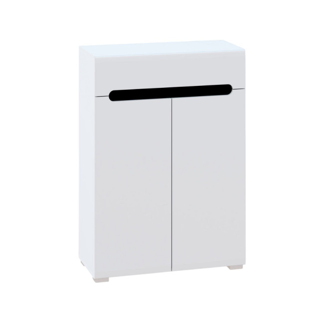 Комод-тумба 2ДШ Глянець Білий / Чорний Б'янко Світ Меблів