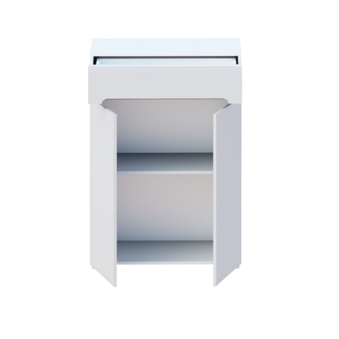 Комод-тумба 2ДШ Глянець Білий / Чорний Б'янко Світ Меблів