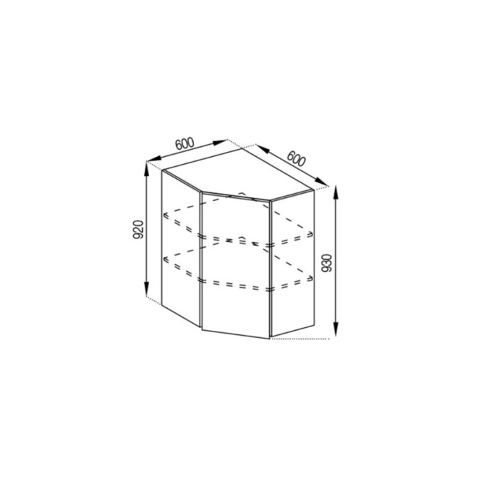 Кухонная секция верхняя 60*60 (h-920) Софи Мир мебели