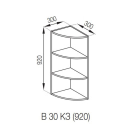 Кухонная секция верхняя В 30КЗ (h-920) Адель Люкс Мир мебели  